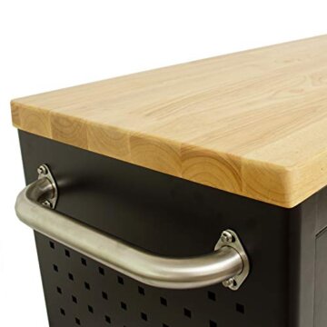 TRUTZHOLM Werkstattwagen Deluxe 6 Schubladen + Tür leer Werkzeugwagen, Rollwagen, Assistent | Arbeitsfläche 108x46,5cm Massivholz Arbeitsfläche (grün/schwarz) - 8