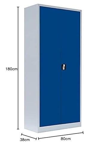 2X Flügeltürenschrank komplett montiert 1800x800x380mm Metallschrank abschließbar blau Stahlblech Lagerschrank Aktenschrank Büroschrank Werkzeugschrank 4 Fachböden 530331 - 2