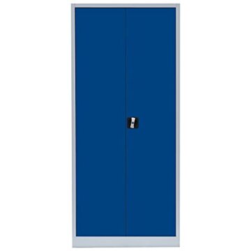 2X Flügeltürenschrank komplett montiert 1800x800x380mm Metallschrank abschließbar blau Stahlblech Lagerschrank Aktenschrank Büroschrank Werkzeugschrank 4 Fachböden 530331 - 4