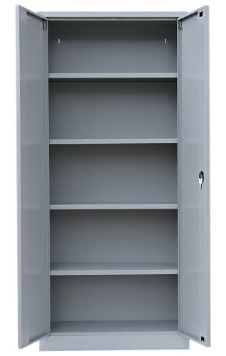 2X Flügeltürenschrank komplett montiert 1800x800x380mm Metallschrank abschließbar blau Stahlblech Lagerschrank Aktenschrank Büroschrank Werkzeugschrank 4 Fachböden 530331 - 5