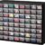Akro-Mils 10164 Schubladenschrank mit 64 Schubladen, Kunststoff, für Garage, Perlen- und Make-up-Organizer, Lego-Aufbewahrung, Lehrer-Werkzeugkasten und mehr, 50,8 x 15,2 x 40,6 cm (B x T x H) Schwarz - 10