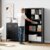 Aktenschrank Aufbewahrungsschrank mit Schloss Stahlschrank Stahlspind Mehrzweckschrank Metallschrank mit 2 Türen für Büro Haus Garage Fitnessstudio Schule 170X78X39cm Schwarz - 6