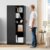 Aktenschrank Aufbewahrungsschrank mit Schloss Stahlschrank Stahlspind Mehrzweckschrank Metallschrank mit 2 Türen für Büro Haus Garage Fitnessstudio Schule 170X78X39cm Schwarz - 8