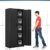 Aktenschrank, Mehrzweckschrank, Stahl-Aufbewahrungsschrank, Werkstattschrank, 180 x 80 x 40 cm, Schwarz - 2
