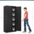 Aktenschrank, Mehrzweckschrank, Stahl-Aufbewahrungsschrank, Werkstattschrank, 180 x 80 x 40 cm, Schwarz - 7