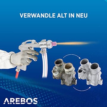Arebos Sandstrahlkabine 90 Liter | Sandstrahlgerät mit Strahlpistole mit 4 Keramikdüsen | zur Aufbereitung |Arbeitshandschuhe | Sichtfenster inkl. 5 Ersatzfolien - 3