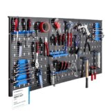Arebos Werkzeugwand 3-teilige Lochwand Werkstatt | 17-teiliges Hakenset & Halterungen | 117,6 x 59,5 x 2 cm | Werkzeuglochwand aus Metall für Werkstatteinrichtung inkl. Montagematerial | Blau - 1