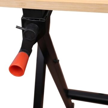 BLACK+DECKER tragbare Werkbank für Werkstatt - Sägebock Werkbank klappbar als Werkstatteinrichtung (freistehend, Abmessung der Arbeitsplatte: 610x250 mm, max. Tragkraft: 160 kg) WM301 - 23