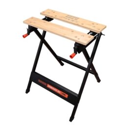 BLACK+DECKER tragbare Werkbank für Werkstatt - Sägebock Werkbank klappbar als Werkstatteinrichtung (freistehend, Abmessung der Arbeitsplatte: 610x250 mm, max. Tragkraft: 160 kg) WM301 - 1