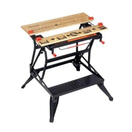 BLACK+DECKER Workmate Flexible Universal-Werkbank (klappbarer Sägebock – Arbeitstisch mit großer Arbeitsfläche, verstellbare Spannbacken, bis 250 kg belastbar, 74 x 25 cm) WM825-XJ - 1