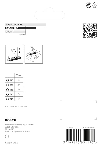 Bosch 8x PRO Torx Impact Bit (170 x 120 mm, Professional Zubehör Schraubendreher, Schraubendreher) - 4
