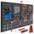 CCLIFE Werkzeugwand Lochwand 4 tlg Inkl. 52-Teiligem Metall Werkzeuglochwand Vier Teile 160 x 60 x 2 cm Erweiterbar Zubehör Wandregal Werkzeugaufbewahrung Schwarz - 1