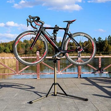 CXWXC Fahrrad Montageständer Aluminium Fahrrad Reparaturständer Klappbar Fahrradmontageständer für E-Bike/ Mountainbikes,Fahrrad Reparatur mit Magnetischer und 360°Drehbare Kopf - 6