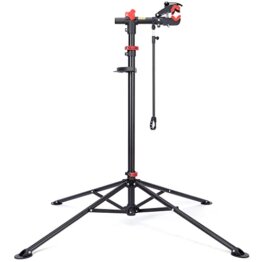 CXWXC Fahrradmontageständer, Höhenverstellbarer Fahrradständer Reparaturständer 360° drehbar mit große Werkzeugablage Robust für Mountainbike Fahrräder bis 30 kg - 1