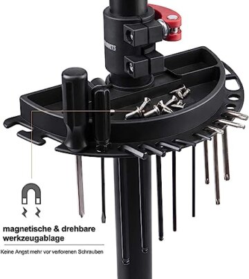 CXWXC Fahrradmontageständer, Reparaturständer für Fahrräder, Schwerlast-Montageständer, Fahrradständer mit verschweißter Klemmkopf, um 360° drehbar, Schnelllösevorrichtungen (Dunkel Schwarz) - 5