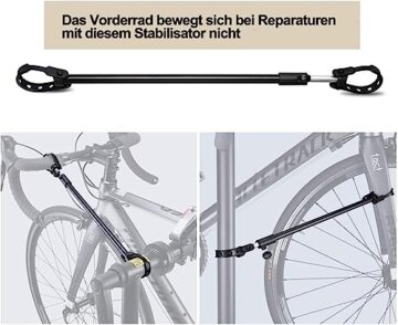 CXWXC Fahrradmontageständer, Reparaturständer für Fahrräder, Schwerlast-Montageständer, Fahrradständer mit verschweißter Klemmkopf, um 360° drehbar, Schnelllösevorrichtungen (Dunkel Schwarz) - 6