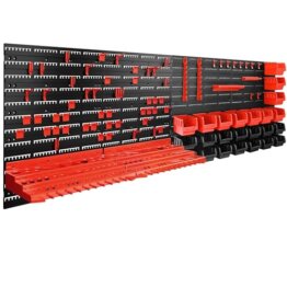 DEUBA® Werkzeugwand 190x54cm 97 tlg. 4 Starke Wandplatten Erweiterbar Werkstatt Lochwand Werkzeughalter Regal Stapelboxen - 1