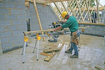 DeWalt Universal-Untergestell/ Sägen-Untergestell (passend für Paneel-, Kapp- und Gehrungssägen, leichte Aluminiumkonstruktion, einfacher Transport, Teleskop-Auszug, Klappanschlag) DE7023, DEWALT DE7023-XJ - Banco de trabajo de alto rendimiento para Ingletadoras - 8