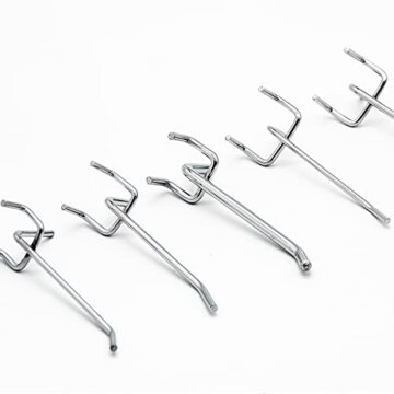 DYOUen 60 Stk Lochwand Haken Lochwandhaken Pegboard Einfachhaken Zubehör Werkzeugwand Anhänge Haken für Werkzeughalter Wand, Garage, Regal, Werkstatt (2) - 4