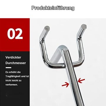 DYOUen 60 Stk Lochwand Haken Lochwandhaken Pegboard Einfachhaken Zubehör Werkzeugwand Anhänge Haken für Werkzeughalter Wand, Garage, Regal, Werkstatt (2) - 6