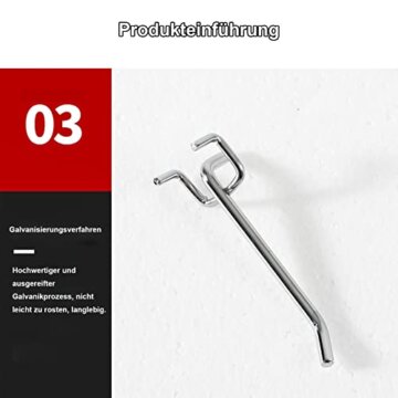DYOUen 60 Stk Lochwand Haken Lochwandhaken Pegboard Einfachhaken Zubehör Werkzeugwand Anhänge Haken für Werkzeughalter Wand, Garage, Regal, Werkstatt (2) - 7