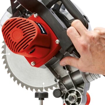 Einhell Kapp-Gehrungssäge TC-MS 2112 (max. 1.600 W, 5.000 min-1, hochwertiges HM-bestücktes Sägeblatt, Drehtisch mit Winkeleinstellung 45° links/rechts) - 7