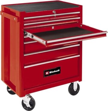 Einhell Werkstattwagen TC-TW 150 (bis max. 150 kg belastbar, 7 kugelgelagerte, voll ausziehbare und stabile Schubfächer, 4 große Leichtlaufräder, Interlock-System gg. Kippen) - 1