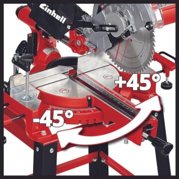 Einhell Zug-Kapp-Gehrungssäge TC-SM 2531/2 U (1900 W, max. 70 mm x 310 mm Schnitttiefe/-breite, Ø 254 mm Sägeblatt, Untergestell, neigbarer Sägekopf, Zugfunktion, Laser) - 2