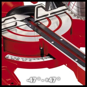 Einhell Zug-Kapp-Gehrungssäge TC-SM 254 (1900 W, max. 85 mm x 305 mm Schnitttiefe/-breite, Ø 254 mm Sägeblatt, neigbarer Sägekopf, Zugfunktion, Laser) - 5