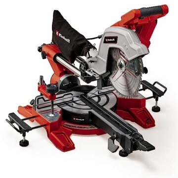 Einhell Zug-Kapp-Gehrungssäge TE-SM 10 L Dual (2.100 W, Ø 254 mm Sägeblatt, 305 mm Schnittbreite, 85 mm Schnitttiefe, Schnittlinienlaser, beidseitige Sägekopfneigung) - 1