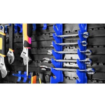 ESTEXO Stapelboxen Wandregal 66 teilig Werkzeugaufbewahrung Werkstattregal Lochwand - 7