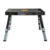 FUXTEC klappbare 5in1 Universal-Werkbank FX-WB – Werkbank/Arbeitstisch bis 150kg – höhenverstellbar bis 129x59x75cm – Transportroller mit Schubfächern – Werkstattbrett/Rollbrett - 1