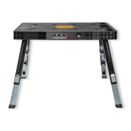 FUXTEC klappbare 5in1 Universal-Werkbank FX-WB – Werkbank/Arbeitstisch bis 150kg – höhenverstellbar bis 129x59x75cm – Transportroller mit Schubfächern – Werkstattbrett/Rollbrett - 1