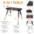 FUXTEC klappbare 5in1 Universal-Werkbank FX-WB – Werkbank/Arbeitstisch bis 150kg – höhenverstellbar bis 129x59x75cm – Transportroller mit Schubfächern – Werkstattbrett/Rollbrett - 4