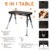 FUXTEC klappbare 5in1 Universal-Werkbank FX-WB – Werkbank/Arbeitstisch bis 150kg – höhenverstellbar bis 129x59x75cm – Transportroller mit Schubfächern – Werkstattbrett/Rollbrett - 5
