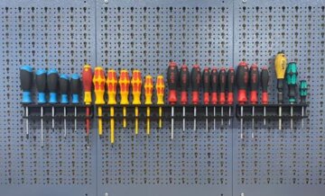 Generisch Werkzeughalter für Küpper Lochwand - Schraubendreher Halter, Kunststoff, Schwarz, 2x Schraubendreher Halter - 4