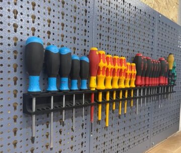 Generisch Werkzeughalter für Küpper Lochwand - Schraubendreher Halter, Kunststoff, Schwarz, 2x Schraubendreher Halter - 5