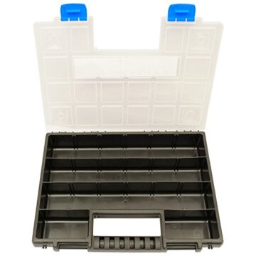 HASKYY Sortimentskoffer Sortimentskiste Sortimentsbox 2x Organizer XL - unterteilt und stapelbar - 345x249x50 mm Kleinteileschrank Werkzeugkiste Schraubbox Ablagefächer - 2