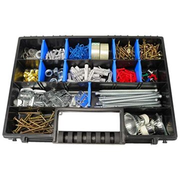 HASKYY Sortimentskoffer Sortimentskiste Sortimentsbox 2x Organizer XL - unterteilt und stapelbar - 345x249x50 mm Kleinteileschrank Werkzeugkiste Schraubbox Ablagefächer - 3