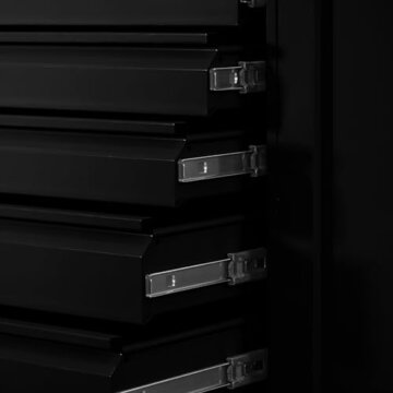 Jan Nowak Werkzeugschrank TC007 Werkstattschrank Garagenschrank 7 Schubladen Perforierte Rückwand Flügeltüren Pulverbeschichtet Metall 185 cm x 92 cm x 50 cm (Schwarz) - 4