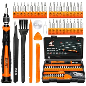 JOREST 38Pcs Feinmechaniker Schraubendreher Set, Mini Werkzeug Kit mit Torx T1 T2 T3 T4 T5, TR6 T7 T8 T9 T10 T15, Triwing Y00, Stern P2 P5, -1.0/2.0, usw, für Switch, PS4, Laptop, Xbox, Brillen, Uhren - 1