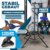KESSER® Fahrradmontageständer Profi Reparaturständer Fahrradständer + Tasche Fahrradreparaturständer bis 30 kg Fahrrad Montageständer inkl. Werkzeugschale + Magnetfach, drehbar Mountainbike, Blau - 4