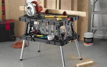 Keter Faltbare Werkbank 85 x 55 cm max. 453 kg inkl. Schraubzwingen Werkbänke - 4