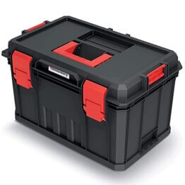 Kistenberg Werkzeugkiste Werkzeugkoffer Werkzeugkasten Werkstattkiste Werkzeugbox mit 2x Trennwänden, Tragfähigkeit von 50 kg, Kunststoff, Modular Solution 530 x 355 x 310 mm - 1