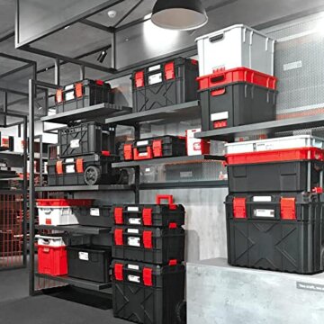 Kistenberg Werkzeugkiste Werkzeugkoffer Werkzeugkasten Werkstattkiste Werkzeugbox mit 2x Trennwänden, Tragfähigkeit von 50 kg, Kunststoff, Modular Solution 530 x 355 x 310 mm - 7