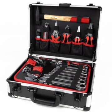 Mephisto Werkzeugkoffer - Werkzeugkoffer - Premium XL Werkzeugset mit Chrom- Vanadium Werkzeug bestückt Bitaufsatzadapter 104 tlg. - 2