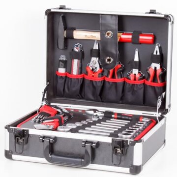 Mephisto Werkzeugkoffer - Werkzeugkoffer - Premium XL Werkzeugset mit Chrom- Vanadium Werkzeug bestückt Bitaufsatzadapter 104 tlg. - 3