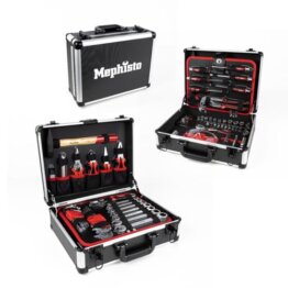 Mephisto Werkzeugkoffer - Werkzeugkoffer - Premium XL Werkzeugset mit Chrom- Vanadium Werkzeug bestückt Bitaufsatzadapter 104 tlg. - 1