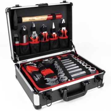 Mephisto Werkzeugkoffer - Werkzeugkoffer - Premium XL Werkzeugset mit Chrom- Vanadium Werkzeug bestückt Bitaufsatzadapter 104 tlg. - 5