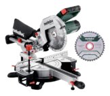 Metabo Kapp- und Gehrungssäge Set KGS 216 M – 613216900 – Mit Precision Cut Line, 216 mm 2. Hartmetall-Sägeblatt und Zugfunktion – 2 m Kabellänge - 1